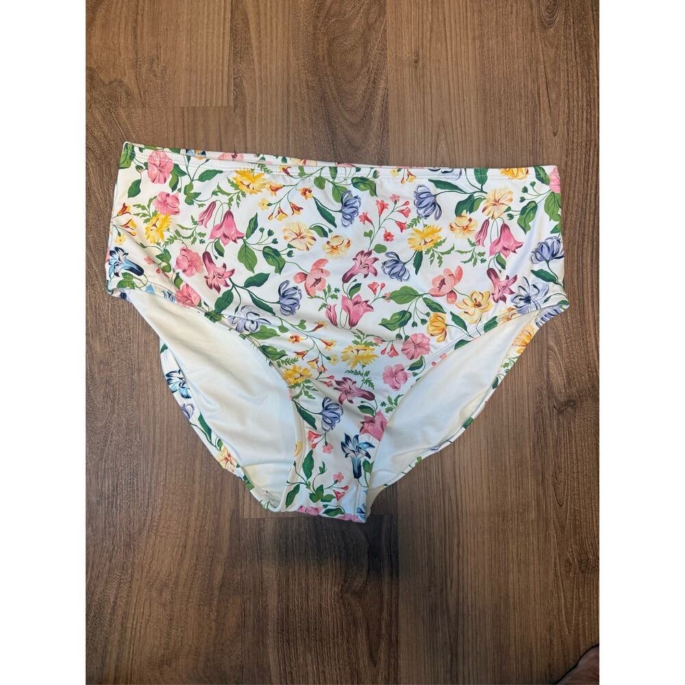LOFT Swim Women's XL High Waist Bikini Swim Bottom Floral Print Full Coverage